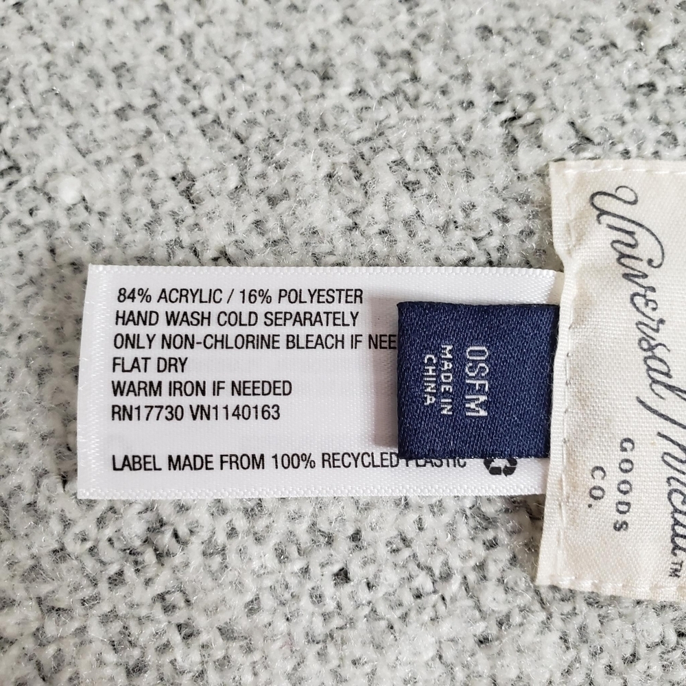 Universal Thread | Light Pebbled Gray Fringe Hem … - image 5